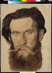 Otto Julievics Schmidt (1891-1956), szovjet tudós (Otto Y.Schmidt) portréja - Nyikolaj Andrejevics Andrejev (1873-1932) rajza Szangvinikus és kréta papíron (32,4x24,1)