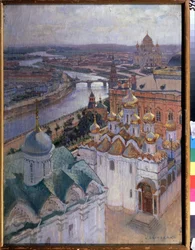 Kilátás Moszkvára az Iván nagy harangtoronyból. Nyikolaj Nyikolajevics Gricenko (1856-1900) festménye, olaj, vászon