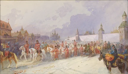 Kucsum kán elfogott családjának belépése Moszkvába. 1599, 1891.