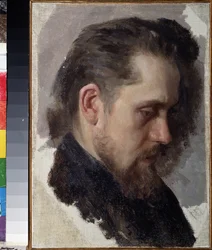 Nyikolaj Pomjalovszkij (Nikolaj Pomjalovszkij) író (1835-1863) portréja. (N. Pomjalovszkij szerző portréja). Nyikolaj Vasziljevics Nevrev (1830-1904) festménye, olaj, vászon