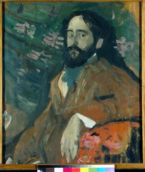 Nicolas Milioti (1874-1962) festő portréja (Nikolaj Milioti festő) - Nyikolaj Nyikolajevics Sapounov (1880-1912) festménye, olaj, karton (77x66,7 cm)
