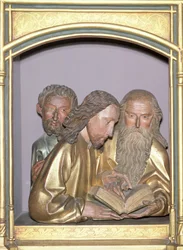 Kisebb Szent Jakab, Szent Fülöp és Szent Barnabás, az Isenheim-oltárról, 1490 körül (festett fa)