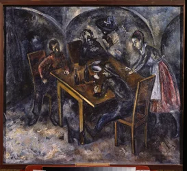 Egy kocsmában (Kocsmában) - Nyikolaj Vlagyimirovics Szinezubov (Nicolas Sinezouboff) festménye (1891-1956), olaj, vászon