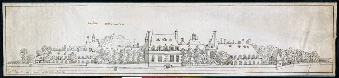 St Louis Hospital, 1677 körül (toll és tinta papíron)