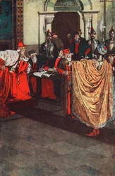 „Szeretett engem az elmúlt veszélyek miatt”, Othello, I. felvonás 3. jelenet, illusztráció a „Shakespeare meséiből”, Charles és Mary Lamb