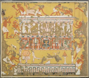 Katafalk építése, Ipuy sírja, kb. Kr.e. 1279–1213 (tempera papíron)