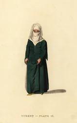Török nő Konstantinápolyból (Isztambul), Oszmán Birodalom