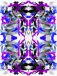 Zen Ink Blue Lila virágmintás, 2023 (akril papíron, digitális)