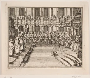 V. Frigyes király és Lujza királyné a felkenési ünnepségen a frederiksborgi kastélytemplomban. Illusztráció IV. Frigyes felkenési okiratához