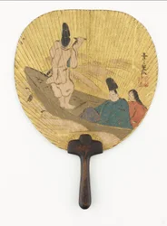 Narihira átkel a Sumida folyón, Edo-korszak, 17. század vége-18. század eleje.