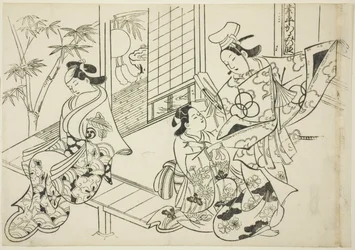 Narihira: A tükörjelenet (Narihira kagami no dan), a "Híres jelenetek a japán bábjátékokból (Yamato irotake)" sorozatból