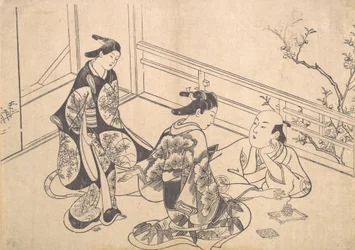 Az erkélyen fekvő színész, Ichimura Takenojo, kb. 1715., kb. 1715.