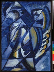 Összetétel, Kék fémlemezen - Összetétel. Kék a fémlemezen – Olga Vladimirovna Rozanova (1886-1918) munkája, olaj fémre