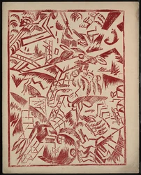 Illusztráció Aleksey Kruchenykh A háború című könyvéhez, 1916