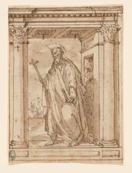 Álló Szent a Porticóban