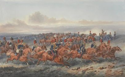 The Chestnut Troop (A akkumulátor) Royal Horse Tüzérség (akvarell papíron)