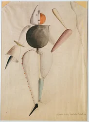 Jelmezterv a Triadikus baletthez, Oskar Schlemmer (1888-1943) alkotása