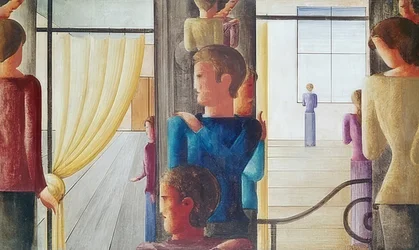 Tizenkét fős csoport enteriőrrel. 1930