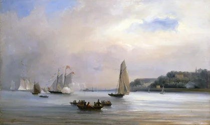Az angol-amerikai jachtverseny a Wight-sziget körül, 1851. augusztus 22. (olaj, vászon)