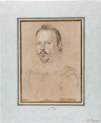 I. Gonzague Vince, Mantua hercegének portréja (Vincenzo I Gonzaga, Mantua hercege) (1562-1612) Ottavio Leoni rajza (1578-1630) Genes, Musei di Strada Nuova, inv 2440