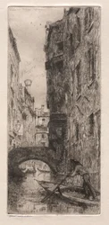 Velencei rézkarcok: Ponte del Pistor, Velence, 1880.