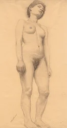Álló női akt, valószínűleg 1878-79