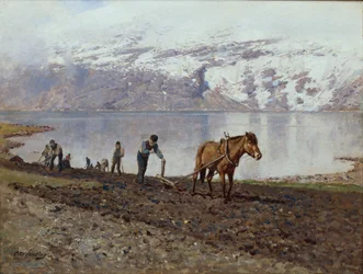 Szántás lovakkal (olaj, vászon)