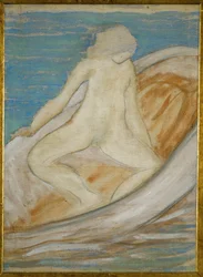 Frau im Boot (festmény, vászon)