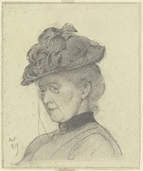 Luise Scholderer portréja kalappal