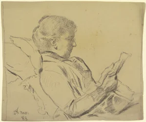 Luise Scholderer, újságot olvasva