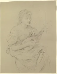 Mandolinon játszó fiatal nő ("Lantosnő")