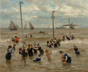 Fürdés a tenger mellett, 1876.