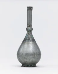 Oszmán türkiz betétes, ezüstre szerelt cinkpalack (türkiz, cink, ezüst)
