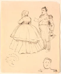 VII. Frederik és Danner grófnő karikatúrája; alább Christian VIII.