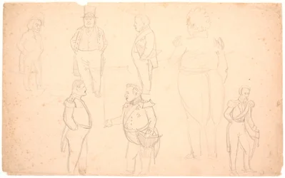 Karikatúra i.a. MINT. Ørsted, Frederik VII, Christian VIII és valószínűleg Frederik VI.