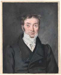 Hans Jensen Visby (1777-1870) iskolai tanár portréja, Aagerupból, Ramløse plébániából.