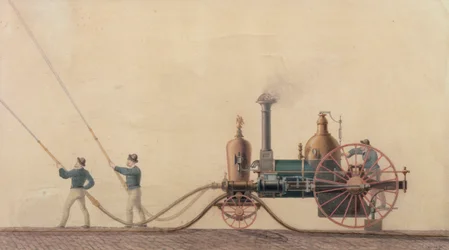 Az Egyesült Államokban 1841-ben, 1865-ben használt első gőzös tűzoltóautó