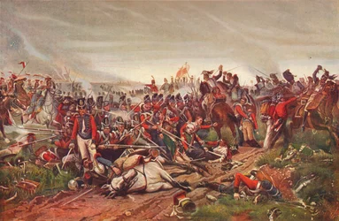 Francia cuirassierek rohamozni egy brit gyalogsági teret a waterlooi csatában, 1815 1906