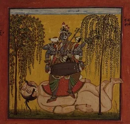 63.1147 Bhadrakali, tantrikus szövegből, Basohli, Himachal Pradesh
