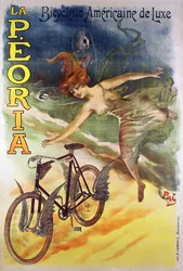 La Peoria kerékpárokat reklámozó plakát (színes litho)