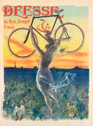 Francia szecessziós plakát Deesse kerékpárokhoz, 1898 körül (litográfia)