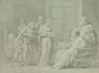 VIII. Károly francia király a haldokló Gian Galeazzo Sforzával Paviában, 1775-1860.