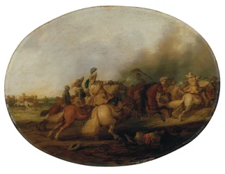 Lovassági összecsapás egy elesett katonával, 1637