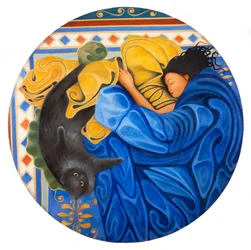 Barbara és Camilla, 2016 (olaj, fapanel)