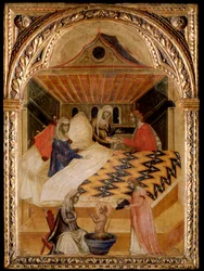 Myrai Szent Miklós születése - olaj, panel