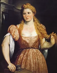 Egy fiatal nő portréja a vécéjében - Paris Bordone (Bordon) (1500-1571). Olaj, vászon, c. 1550. Mérete : 102x81 cm. Művészettörténeti Múzeum, Vienne