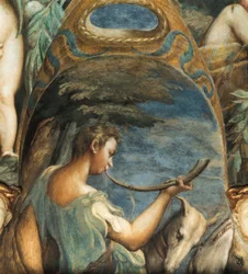 Hunter, a Diana és Actaeon mítoszából, 1524 körül (fesco)