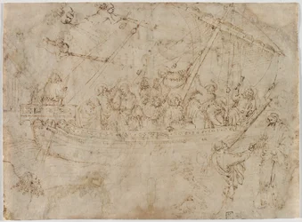 Navicella recto Két hajórajz verso, c. 1410-es évek.