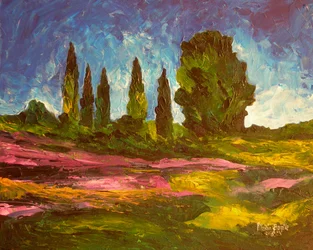 Virágoznak a levendulák, 2009 (akril, vászon)