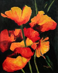 Spirited Poppies, 2008 (akril, vászon)
